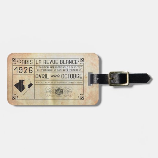 Vintag Art Deco Gepäckanhänger (Vorderseite horizontal)