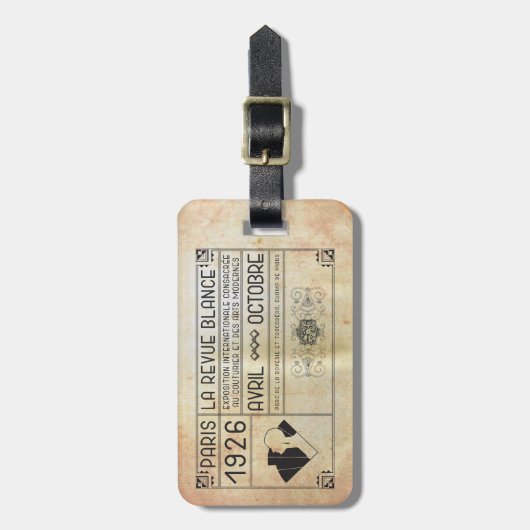Vintag Art Deco Gepäckanhänger (Vorderseite vertikal)
