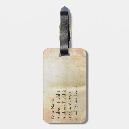 Vintag Art Deco Gepäckanhänger (Rückseite vertikal)