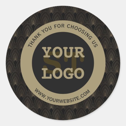 Vintag Art Deco Gold Makeup Artist Runder Aufkleber (Vorderseite)