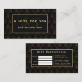 Vintag Art Deco Gold Monogram Makeup Artist Treuekarte (Vorne/Hinten)