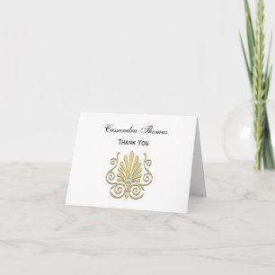 Vintag Art Deco Gold Plume Arabesque Dankeskarte