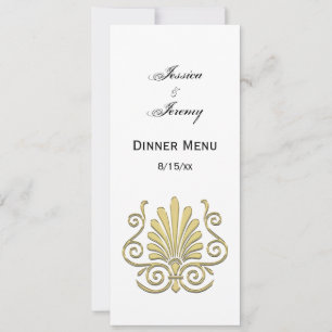 Vintag Art Deco Gold Plume Arabesque Einladung