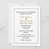 Vintag Art Deco Gold Plume Arabesque Einladung (Rückseite)