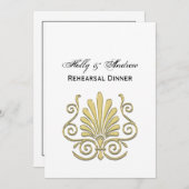 Vintag Art Deco Gold Plume Arabesque Einladung (Vorne/Hinten)