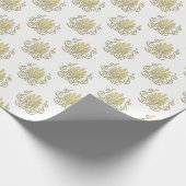 Vintag Art Deco Gold Plume Arabesque Geschenkpapier (Ecke)