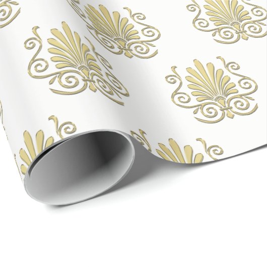 Vintag Art Deco Gold Plume Arabesque Geschenkpapier (Rolleneckpunkt)