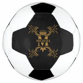Vintag Art Deco Golden Name Monogram Fußball