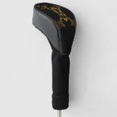 Vintag Art Deco Golden Name Monogram Golf Headcover (angewinkelt)