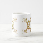 Vintag Art Deco Golden Name Monogram Kaffeetasse (Mittel)