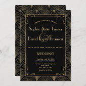 Vintag Art Deco Great Gatsby Hochzeit Einladung (Vorne/Hinten)