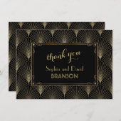 Vintag Art Deco Great Gatsby Wedding DANK Dankeskarte (Vorne/Hinten)