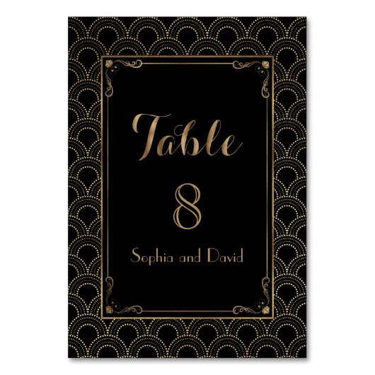 Vintag Art Deco Great Gatsby Wedding TISCHNUMMER (Vorderseite)