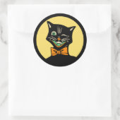 Vintag Art Deco Halloween Cat Sticker (Tasche)