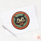 Vintag Art Deco Halloween Cat Sticker (Umschlag)