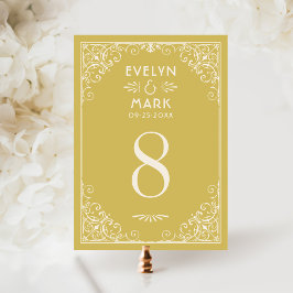 Vintag Art Deco Hochzeit Gold Elfenbeinküste Tisch Einladung