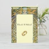 Vintag Art Deco Hochzeitseinladung Einladung (Stehend Vorderseite)