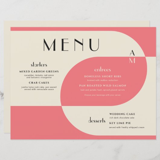 Vintag Art Déco Hochzeitslachs Pink (Vorne/Hinten)