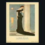 Vintag Art Deco Illustration ~ La Belle Affligee Poster<br><div class="desc">"La Belle Affligee" (Das betörte Schöne - meine Interpretation). Vintage Art Deco auf das Beste! Eine wunderschöne, bedrückte Frau in einem fließenden schwarzen Gewand, mit einem genialen Sonnenuntergang am aquamarin-blauen Himmel. Diese erweiterte Illustration macht eine schöne Sammlung für den Liebhaber der Kunst! Ein handfarbener Pochoir von Illustrator Andre Edouard Marty,...</div>