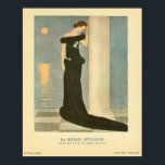 Vintag Art Deco Illustration ~ La Belle Affligee Poster<br><div class="desc">"La Belle Affligee" (Das betörte Schöne - meine Interpretation). Vintage Art Deco auf das Beste! Eine wunderschöne, bedrückte Frau in einem fließenden schwarzen Gewand, mit einem genialen Sonnenuntergang am aquamarin-blauen Himmel. Diese erweiterte Illustration macht eine schöne Sammlung für den Liebhaber der Kunst! Ein handfarbener Pochoir von Illustrator Andre Edouard Marty,...</div>