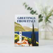 Vintag Art Deco Italienische Seen Tourismus Postkarte (Stehend Vorderseite)