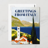 Vintag Art Deco Italienische Seen Tourismus Postkarte (Vorne/Hinten)