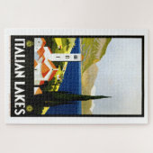 Vintag Art Deco Italienische Seen Tourismus Puzzle (Horizontal)