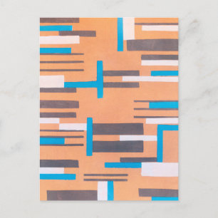 Vintag Art Deco Jazz Pochoir, geometrisches Muster Postkarte