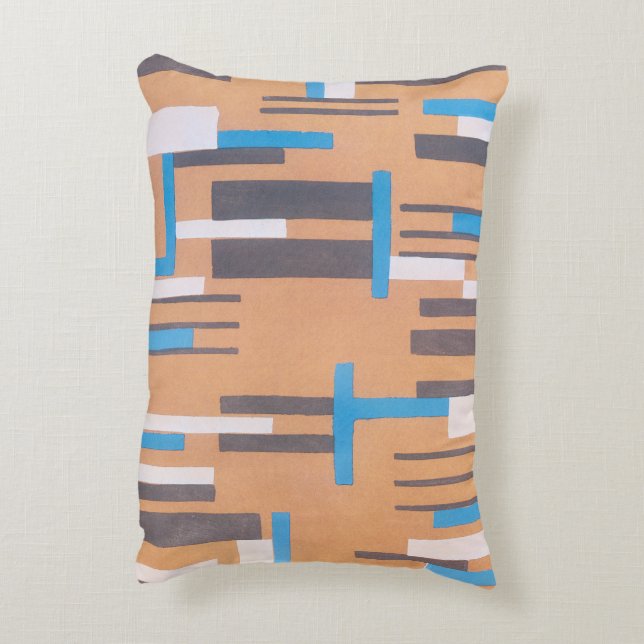 Vintag Art Deco Jazz Pochoir, geometrisches Muster Zierkissen (Rückseite(Vertikal))