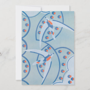 Vintag Art Deco Jazz Pochoir Vögel Tiermuster