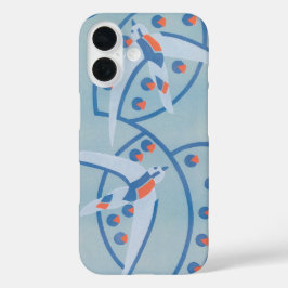 Vintag Art Deco Jazz Pochoir Vögel Tiermuster iPhone 16 Hülle