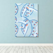 Vintag Art Deco Jazz Pochoir Vögel Tiermuster Leinwanddruck (Insitu (Holzboden))