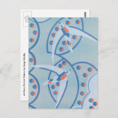 Vintag Art Deco Jazz Pochoir Vögel Tiermuster Postkarte (Vorne/Hinten)