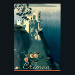 Vintag Art Deco Krim Tourismus Poster<br><div class="desc">Dies ist ein digital erweiterter Ausdruck eines Vintagen Art-Déco-Reisechromolithographie über die Krim. Vneshtorgizdat im Auftrag von Intourist,  1935. Es ist mit dem Nest der Schwalbe ausgestattet,  einer neogotischen Burg mit Blick auf den Kap von Ai-Todor am Schwarzen Meer.</div>