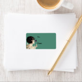 Vintag Art Deco Lady Butterfly Hübsche Blume Adressaufkleber (Insitu)