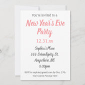 Vintag Art Deco Lady Silvester Party Einladung (Rückseite)