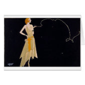 Vintag Art Deco Lady Smoking, (Vorderseite (Horizontal))
