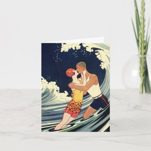 Vintag Art Deco, Liebhaber Kiss Danke (Vorderseite)