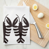 Vintag Art Deco Meeresfrüchte, Hummer Schwarz Geschirrtuch (Viertel Falte)