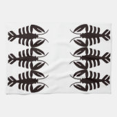 Vintag Art Deco Meeresfrüchte, Hummer Schwarz Geschirrtuch (Horizontal)