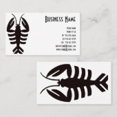 Vintag Art Deco Meeresfrüchte, Hummer Schwarz Visitenkarte (Vorne/Hinten)