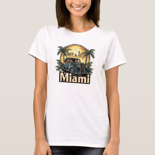 Vintag Art Deco Miami T-Shirt (Vorderseite)