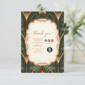 Vintag Art Deco Monogram Dankeskarte (Stehend Vorderseite)