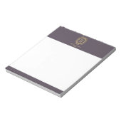 Vintag Art Deco Monogram Gold/Lila Notizblock (Rotiert)