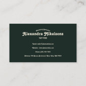 Vintag Art Deco Monogram Visitenkarte (Rückseite)