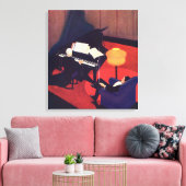 Vintag Art Deco Music Lounge Piano Pianist Leinwanddruck (Insitu (Wohnzimmer))