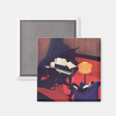 Vintag Art Deco Music Lounge Piano Pianist Magnet (Vorderseite/Rückseite)