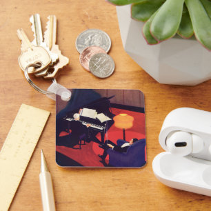 Vintag Art Deco Music Lounge Piano Pianist Schlüsselanhänger