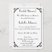 Vintag Art Deco Nachmittag Tee Party Brautparty Einladung (Rückseite)