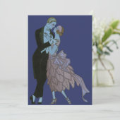 Vintag Art Deco Newlyweds, Liebe Wedding Dance Ankündigung (Stehend Vorderseite)